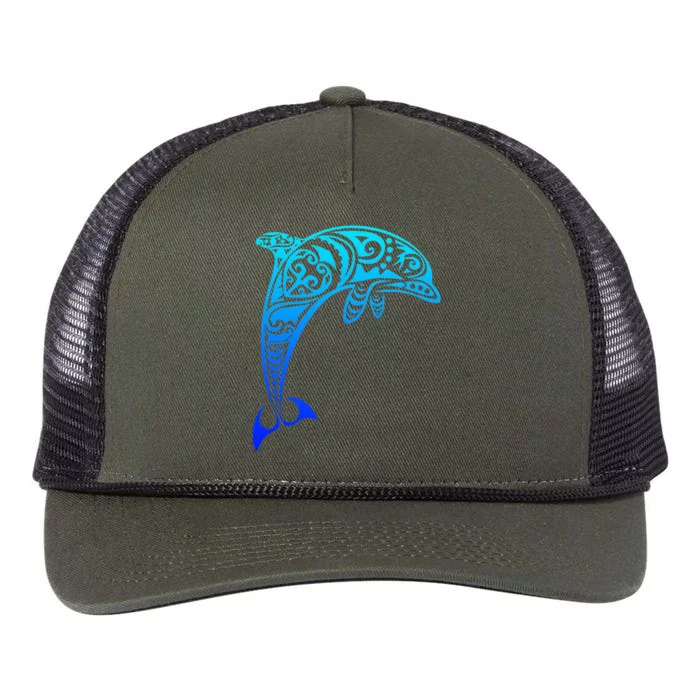 Dolphin Vintage Retro Throwback Vacation Retro Rope Trucker Hat Cap