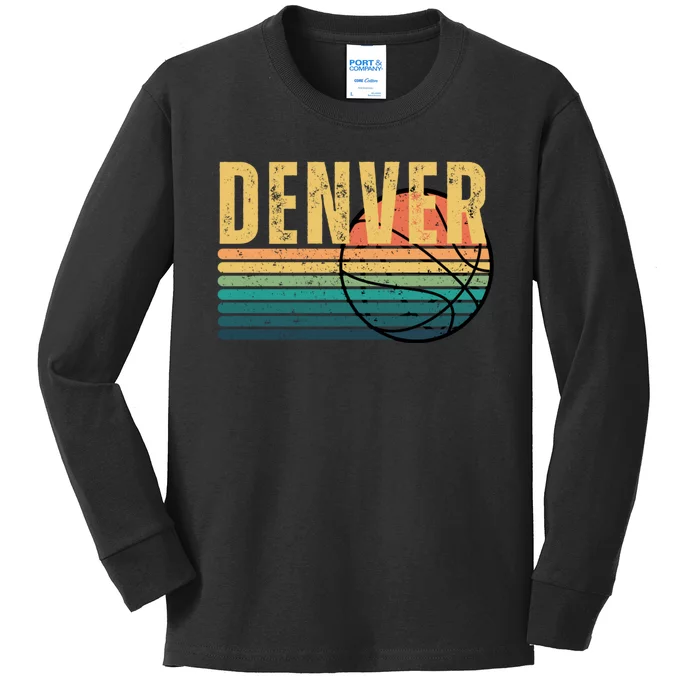 Denver Vintage Retro Kids Long Sleeve Shirt