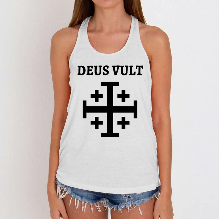 Deus Vult Roman Catholic Women's Knotted Racerback Tank