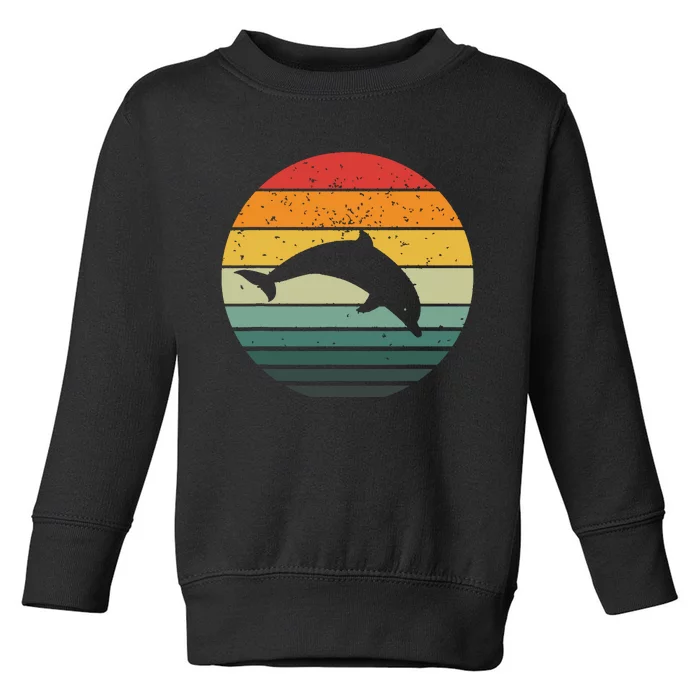 Dolphin Vintage Retro Sunset Tees 60s 70s Style Toddler Sweatshirt