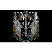 Distressed Vintage Retro 80s Rock & Roll Music Guitar Wings Bumper Sticker