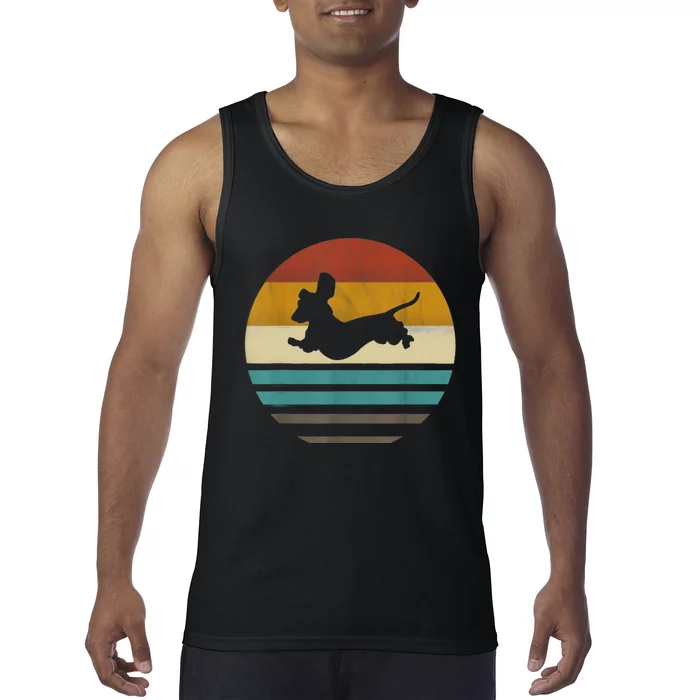 Dachshund Vintage Silhouette 60s 70s Retro Grunge Dog Lover Tank Top