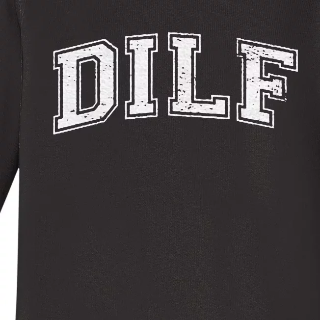 Dilf Varsity Style Dad Older More Mature Baby Long Sleeve Bodysuit