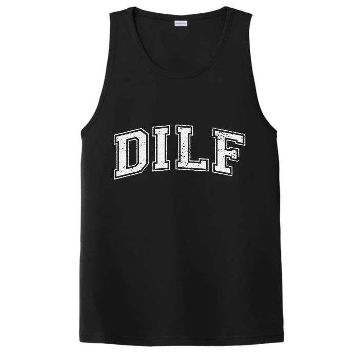 Dilf Varsity Style Dad Older More Mature Performance Tank