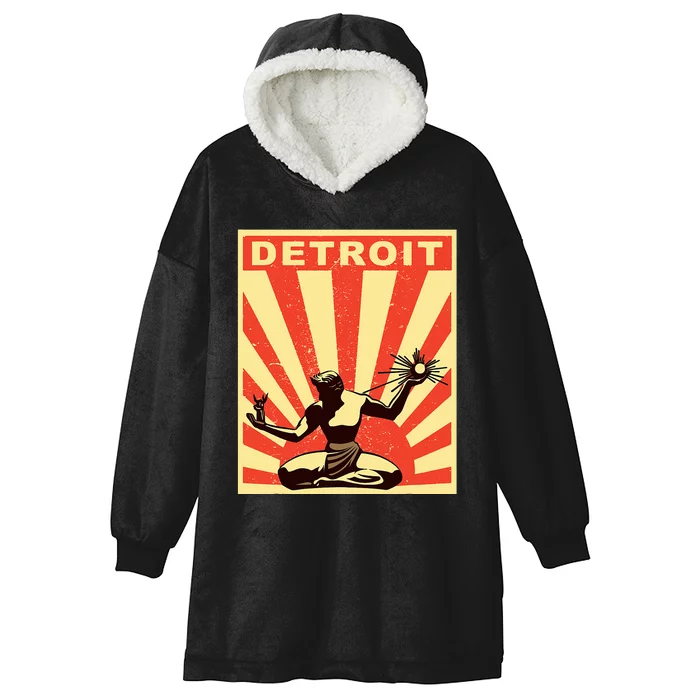 Detroit Vintage Spirit Of Detroit Hooded Wearable Blanket