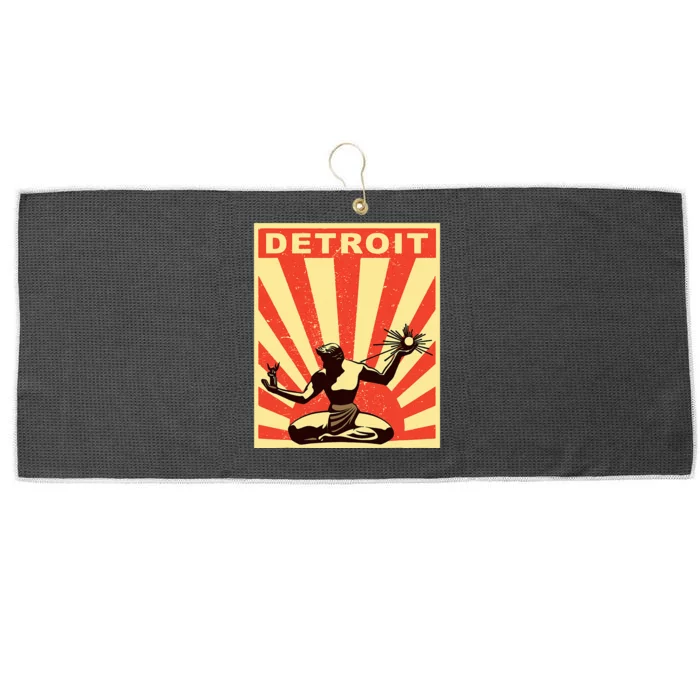 Detroit Vintage Spirit Of Detroit Large Microfiber Waffle Golf Towel