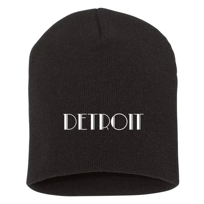 Detroit Vintage Style Simple Logo Short Acrylic Beanie