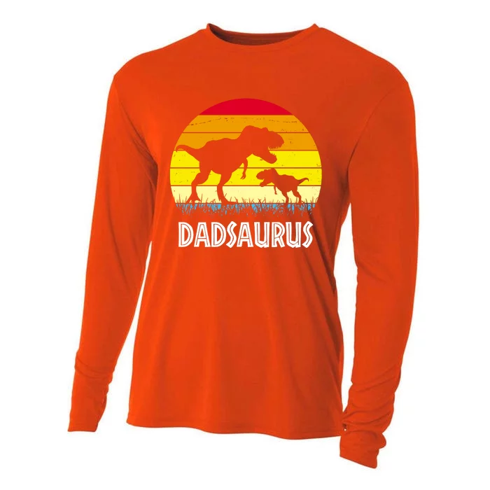 Dadsaurus Vintage Sunset Cooling Performance Long Sleeve Crew