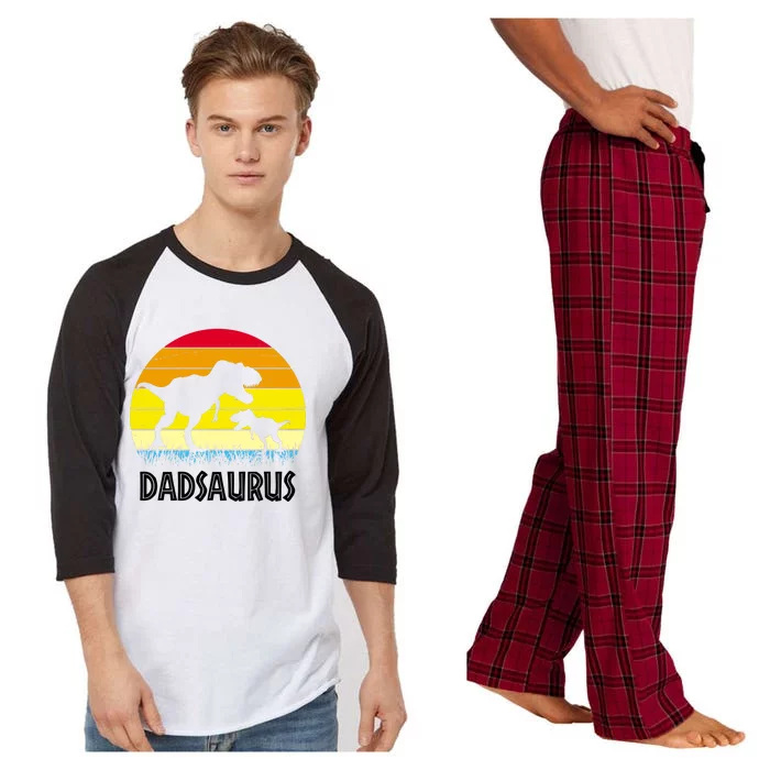 Dadsaurus Vintage Sunset Raglan Sleeve Pajama Set