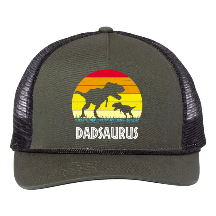 Dadsaurus Vintage Sunset Retro Rope Trucker Hat Cap