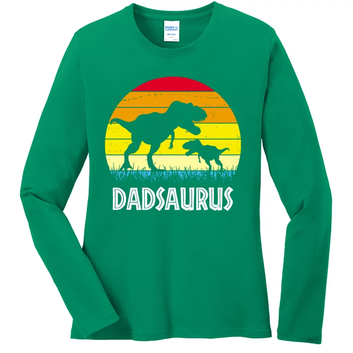 Dadsaurus Vintage Sunset Ladies Long Sleeve Shirt