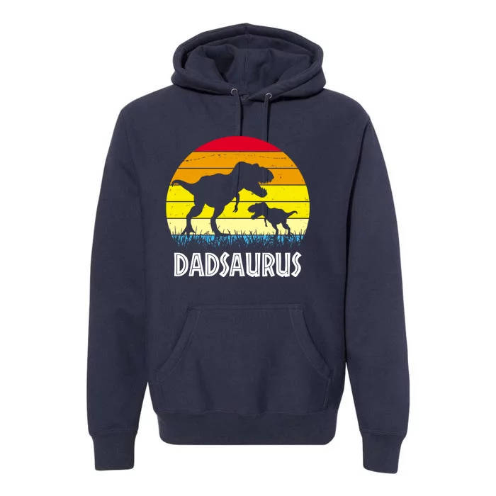 Dadsaurus Vintage Sunset Premium Hoodie