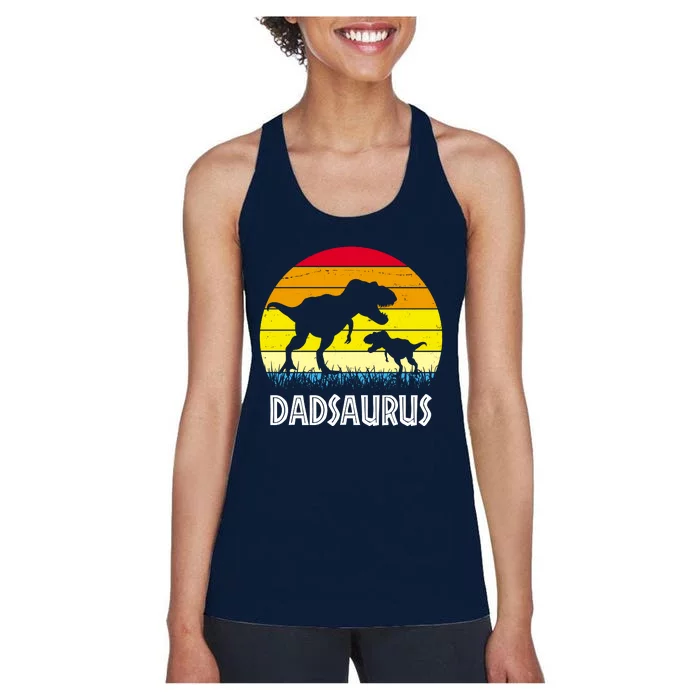 Dadsaurus Vintage Sunset Women's Racerback Tank