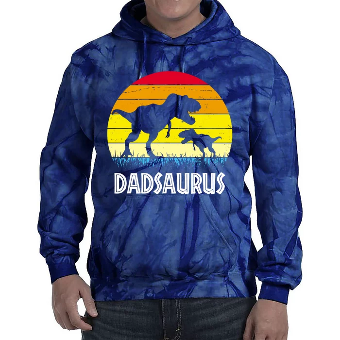 Dadsaurus Vintage Sunset Tie Dye Hoodie