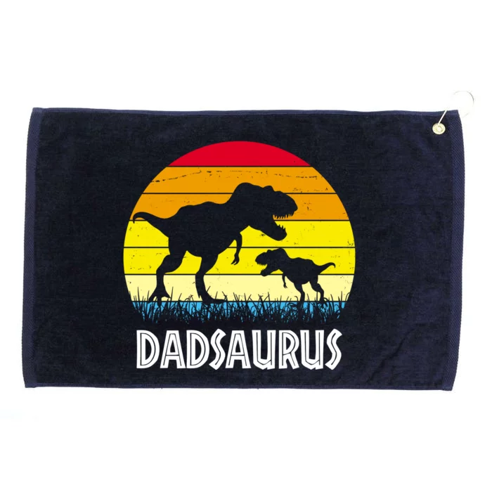 Dadsaurus Vintage Sunset Grommeted Golf Towel