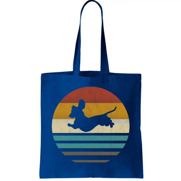 Dachshund Vintage Silhouette 60s 70s Retro Funny Gift Dog Lover Gift Tote Bag