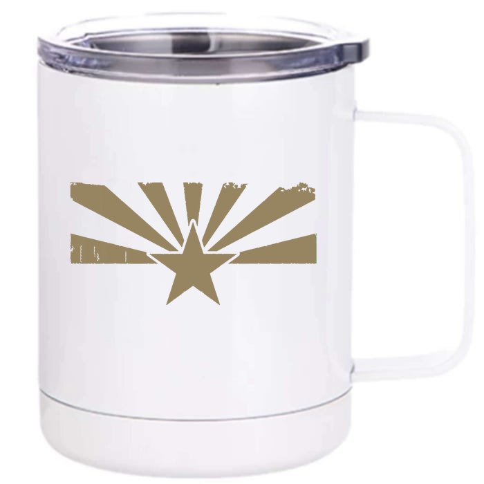 Distressed Vintage State Of Arizona Flag Front & Back 12oz Stainless Steel Tumbler Cup