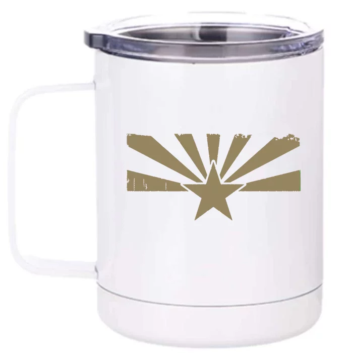 Distressed Vintage State Of Arizona Flag Front & Back 12oz Stainless Steel Tumbler Cup