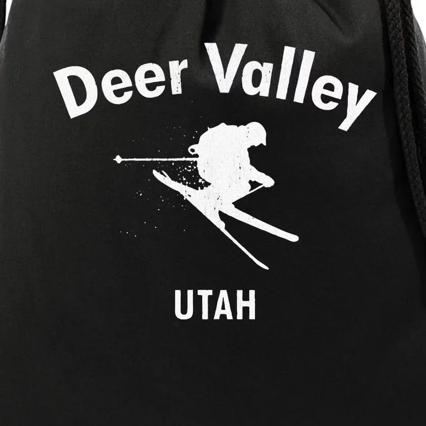 Deer Valley Skiing Tee Utah Ski Drawstring Bag