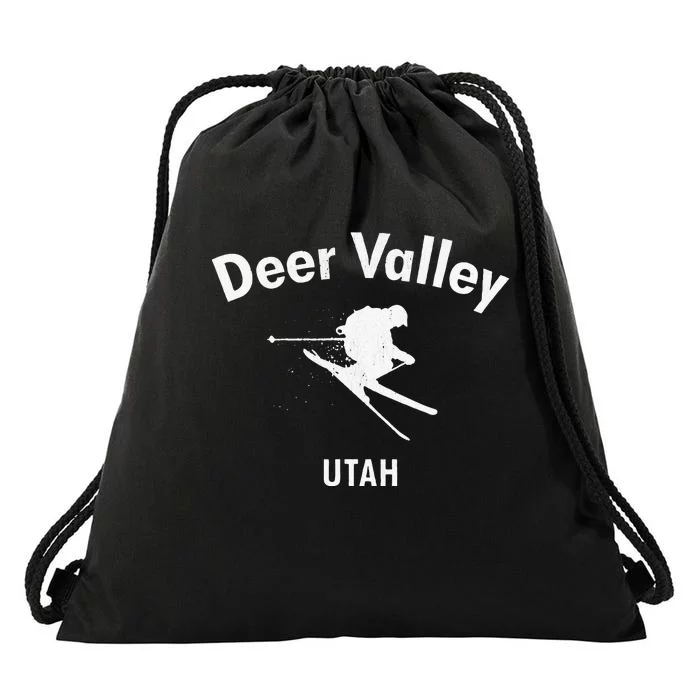 Deer Valley Skiing Tee Utah Ski Drawstring Bag