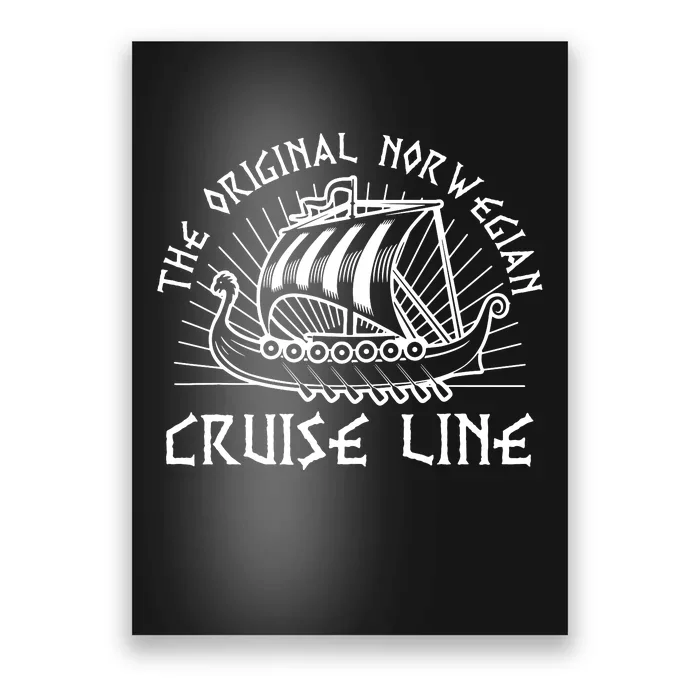 Drakkar Viking Ship Original Norwegian Cruise Line Norse Poster