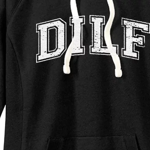 Dilf Varsity Style Dad Older More Mature Women's Fleece Hoodie