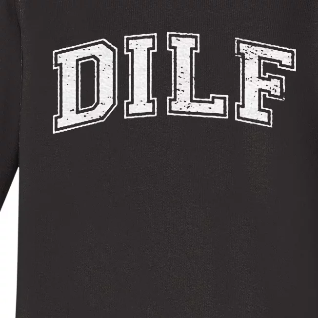 Dilf Varsity Style Dad Older More Mature Baby Long Sleeve Bodysuit