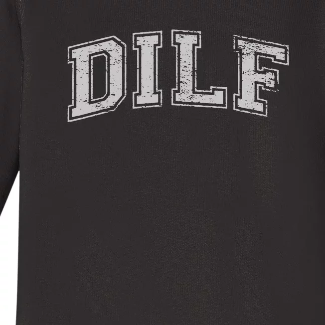 DILF VARSITY STYLE DAD OLDER MORE MATURE MEN Baby Long Sleeve Bodysuit