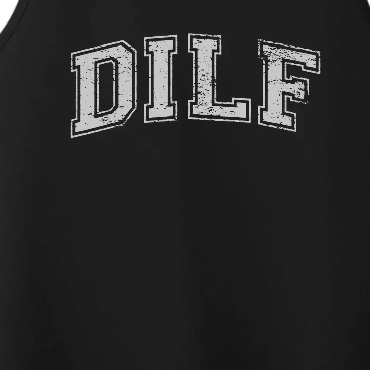 DILF VARSITY STYLE DAD OLDER MORE MATURE MEN Performance Tank