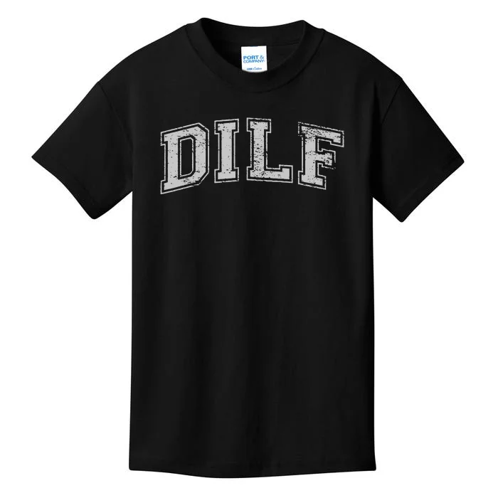 DILF VARSITY STYLE DAD OLDER MORE MATURE MEN Kids T-Shirt