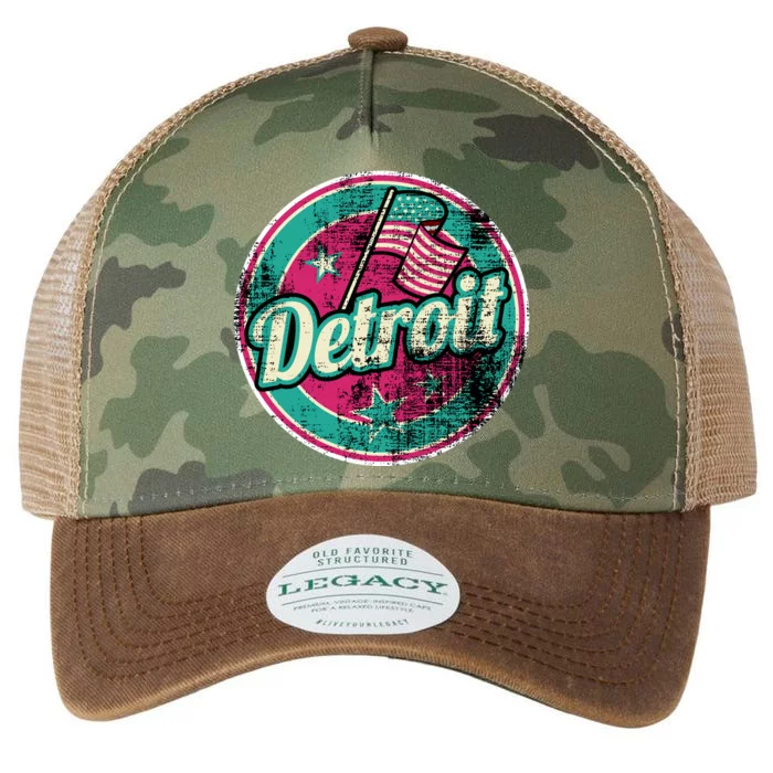 Detroit Vintage Style Rust Logo Legacy Tie Dye Trucker Hat