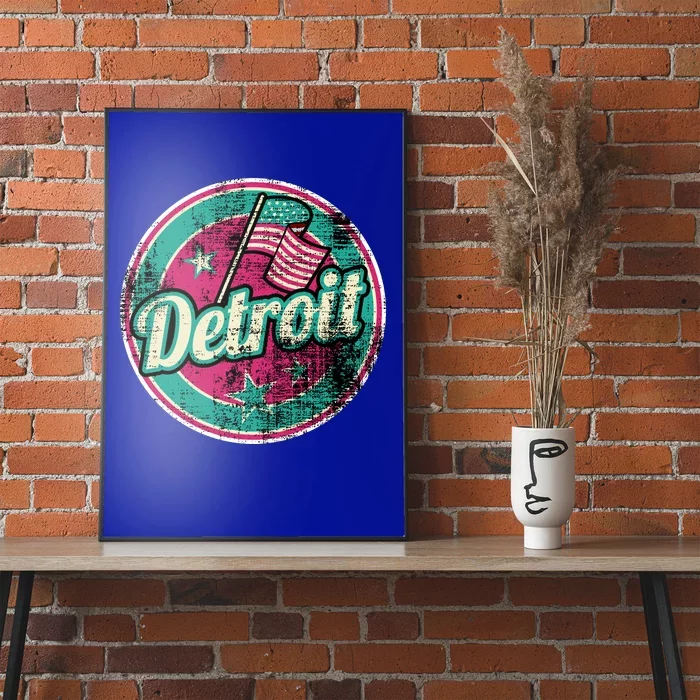 Detroit Vintage Style Rust Logo Poster