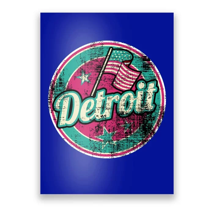 Detroit Vintage Style Rust Logo Poster