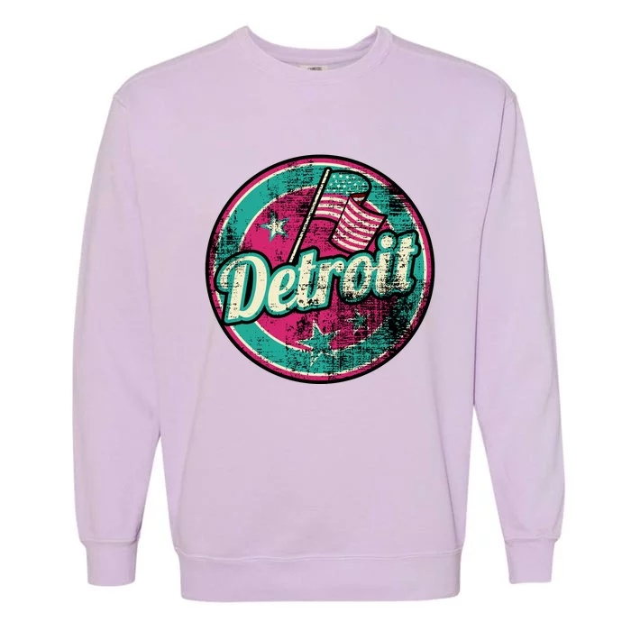 Detroit Vintage Style Rust Logo Garment-Dyed Sweatshirt