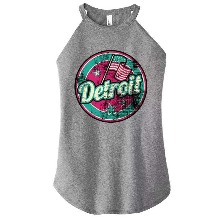 Detroit Vintage Style Rust Logo Women’s Perfect Tri Rocker Tank