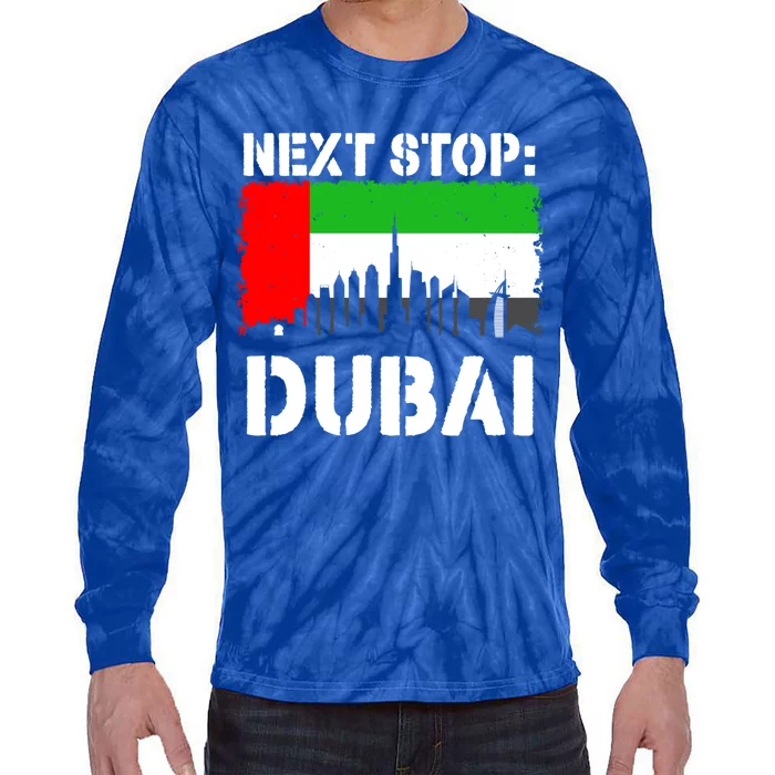 Dubai Vacation Trip Next Stop Vacay Vibes Souvenir Great Gift Tie-Dye Long Sleeve Shirt