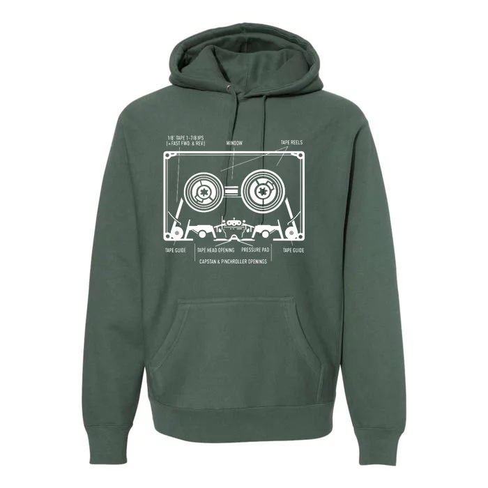 Diagram Vintage Tape Blueprint Premium Hoodie