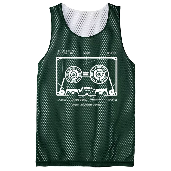 Diagram Vintage Tape Blueprint Mesh Reversible Basketball Jersey Tank