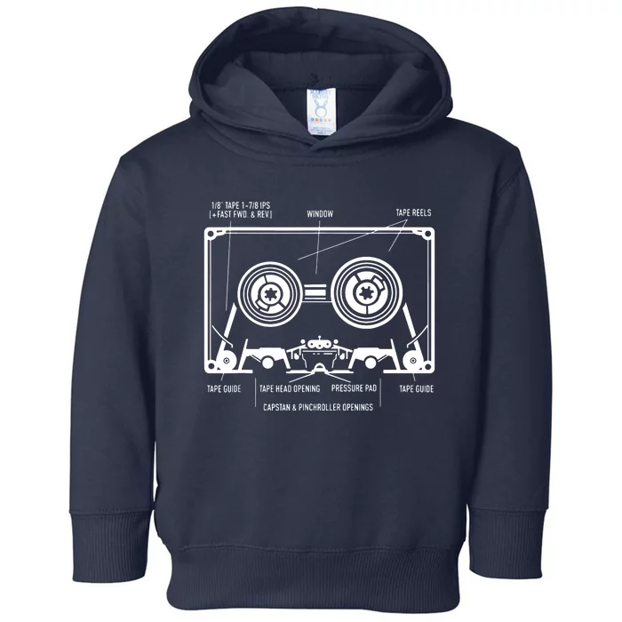 Diagram Vintage Tape Blueprint Toddler Hoodie