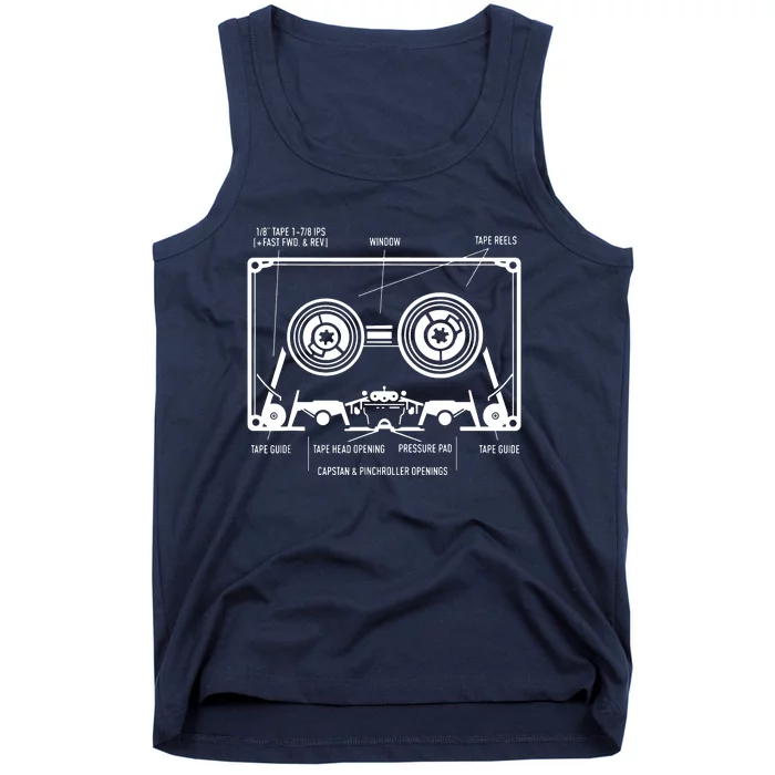 Diagram Vintage Tape Blueprint Tank Top