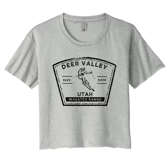 Deer Valley Utah Snow Skiing Gift Women's Crop Top Tee