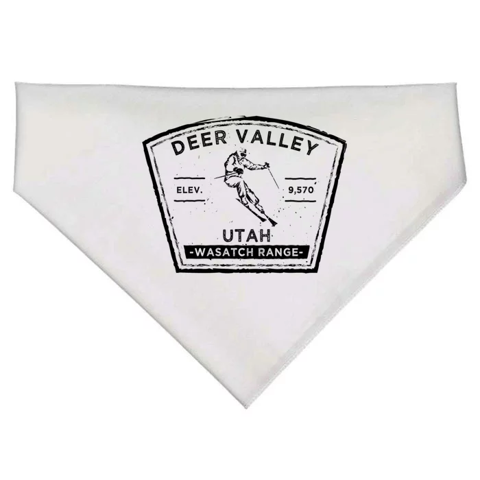 Deer Valley Utah Snow Skiing Gift USA-Made Doggie Bandana