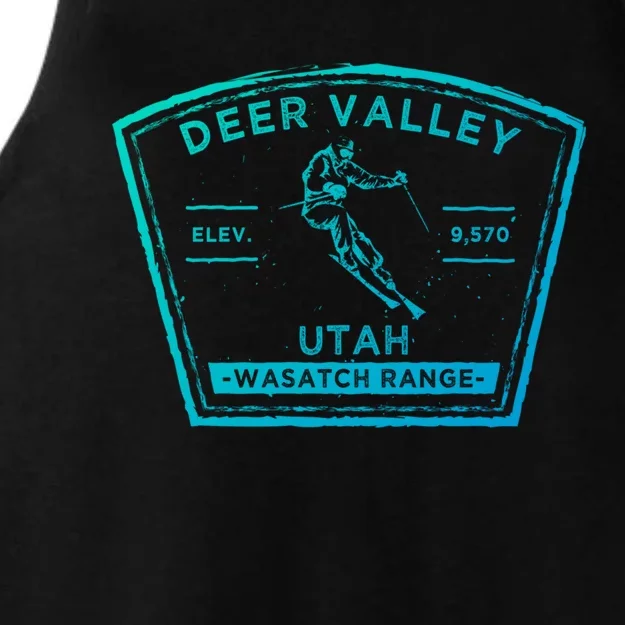 Deer Valley Utah Snow Skiing Gift Ladies Tri-Blend Wicking Tank