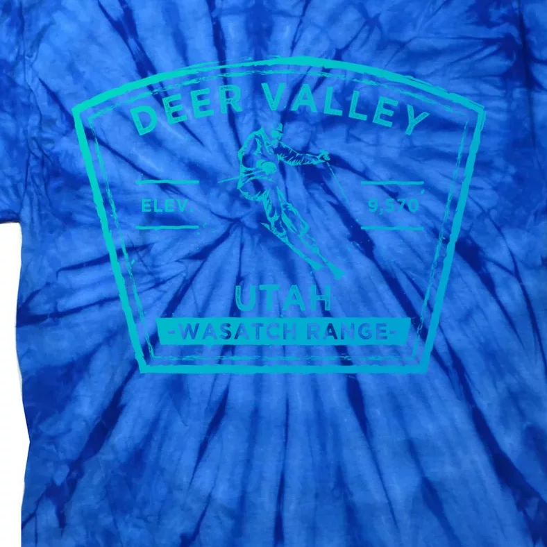 Deer Valley Utah Snow Skiing Gift Tie-Dye T-Shirt