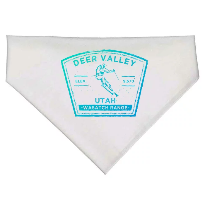 Deer Valley Utah Snow Skiing Gift USA-Made Doggie Bandana