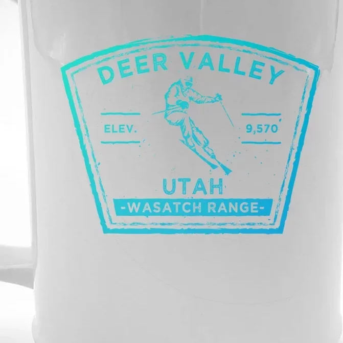 Deer Valley Utah Snow Skiing Gift Front & Back Beer Stein