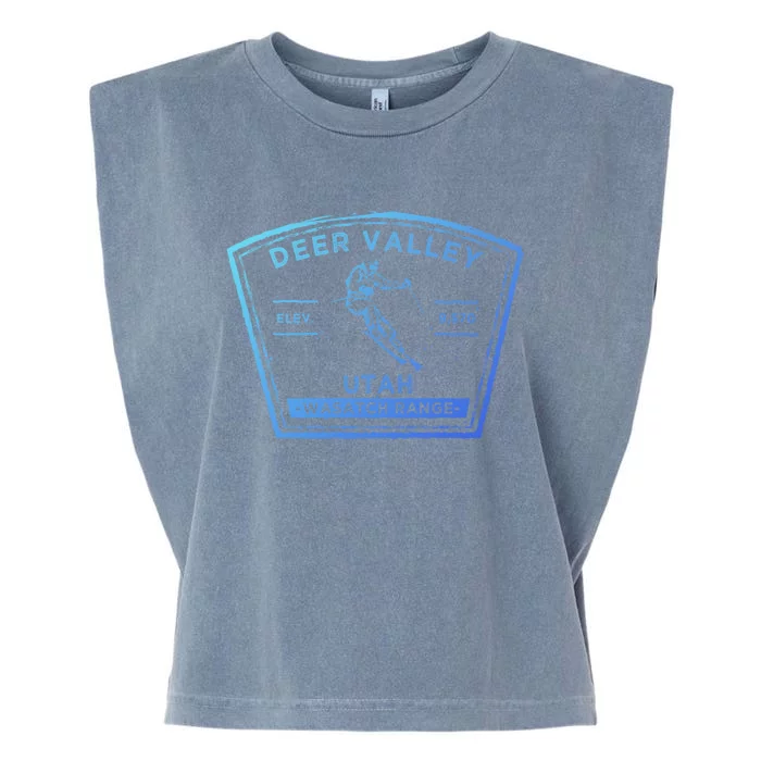 Deer Valley Utah Snow Skiing Gift Garment-Dyed Women's Muscle Tee