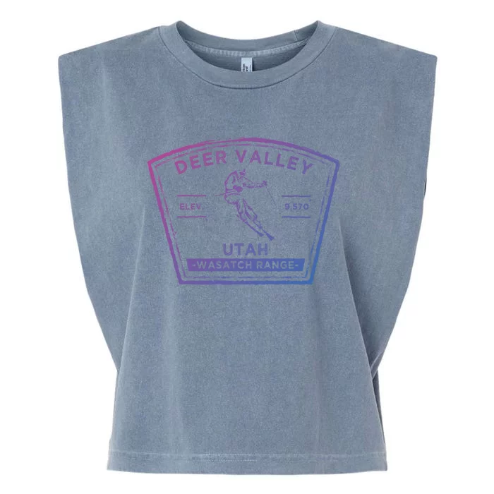 Deer Valley Utah Snow Skiing Gift Garment-Dyed Women's Muscle Tee