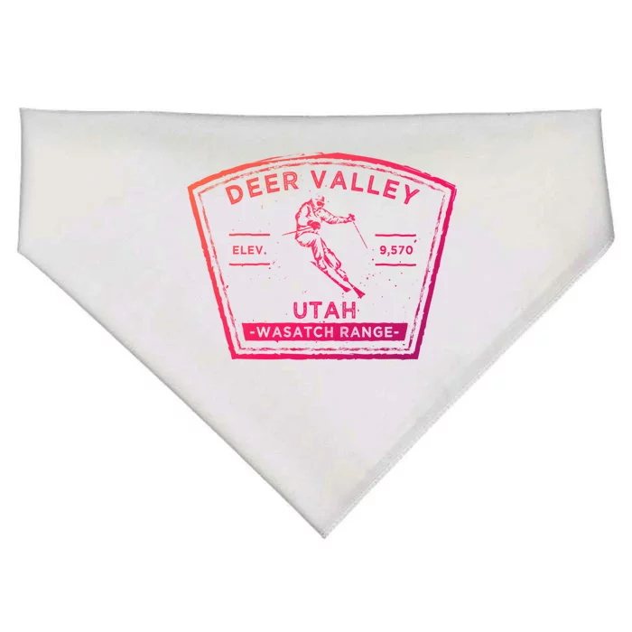 Deer Valley Utah Snow Skiing Gift USA-Made Doggie Bandana