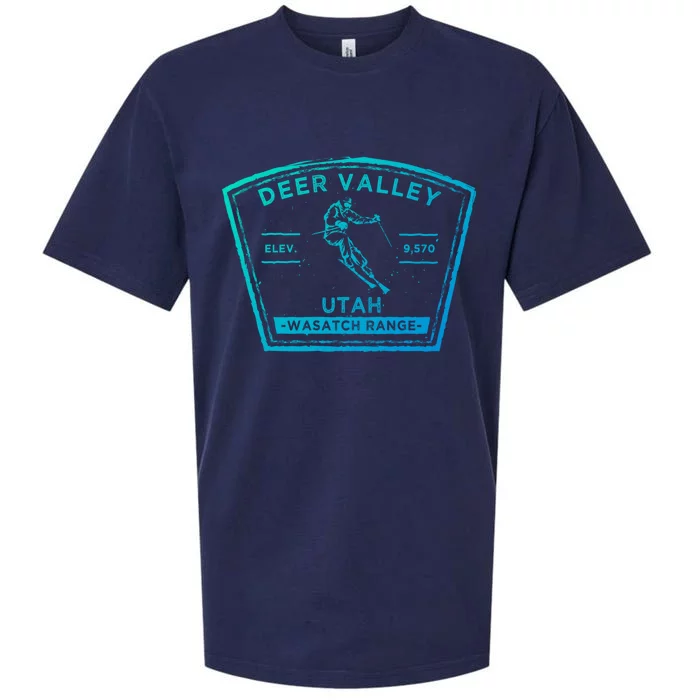 Deer Valley Utah Snow Skiing Gift Sueded Cloud Jersey T-Shirt